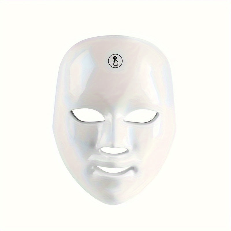 Rechargeable 7-Color LED Face Mask - USB Charging Facial Care Device with Adjustable Strap, Multi-Color Light Relax for Skincare & Relaxation, Ergonomic Design, Lithium Battery, Skincare Treatment | Modern Skincare Device | A