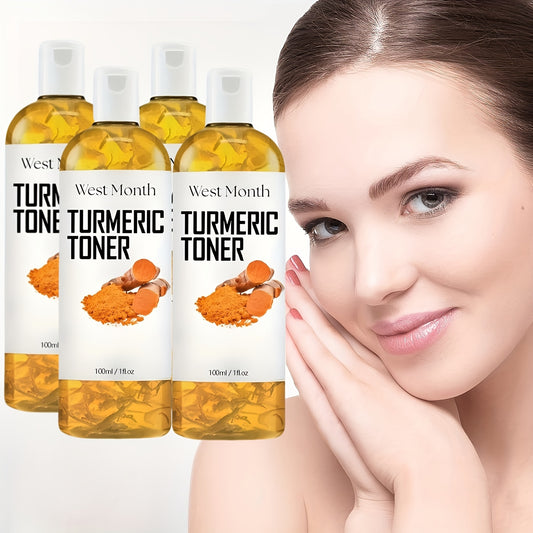 Turmeric Brightening Toner, Moisturizing Hydrating Toner, Collagen And Mint Leaf Extract, Facial Skincare 3.38oz * 4/2/1pc