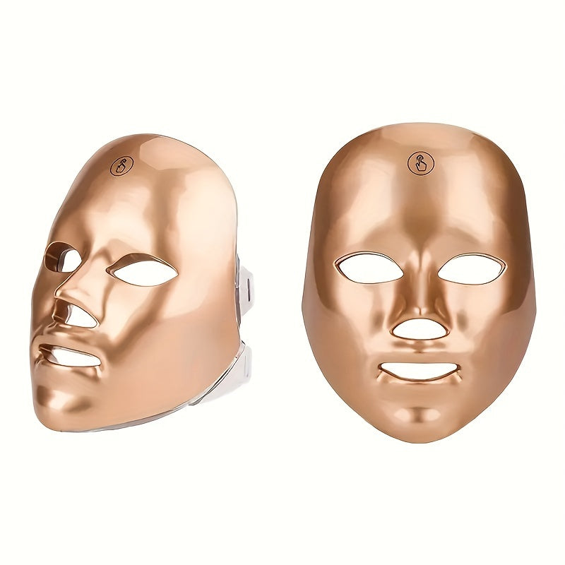 Rechargeable 7-Color LED Face Mask - USB Charging Facial Care Device with Adjustable Strap, Multi-Color Light Relax for Skincare & Relaxation, Ergonomic Design, Lithium Battery, Skincare Treatment | Modern Skincare Device | A