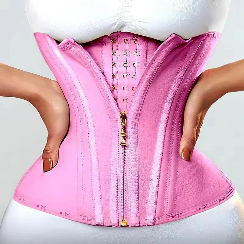 Fajas Colombianas Girdles Double Compression Vest Top Waist Trainer Corset with Zipper Hook Flat Belly Slimming Body Shaper Belt