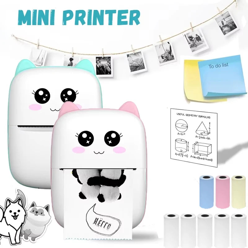 MINI Portable Printer Wireless Memo Label Machine 200dpi Bluetooth Inkless Pocket Imprimante Phone Notes Printing Paper