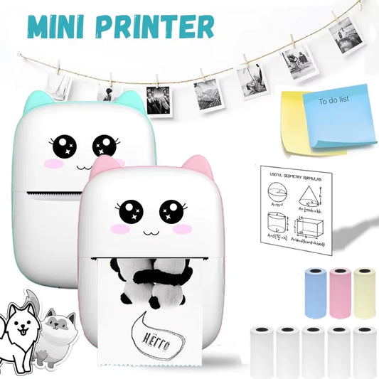 MINI Portable Printer Wireless Memo Label Machine 200dpi Bluetooth Inkless Pocket Imprimante Phone Notes Printing Paper