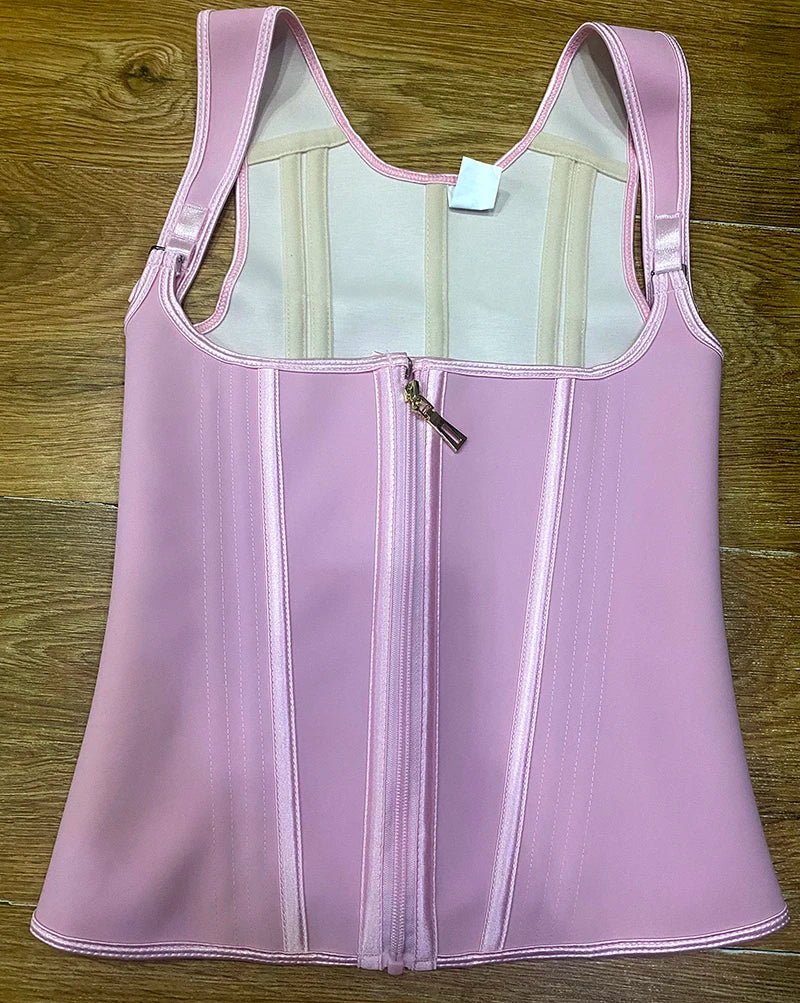 Fajas Colombianas Girdles Double Compression Vest Top Waist Trainer Corset with Zipper Hook Flat Belly Slimming Body Shaper Belt
