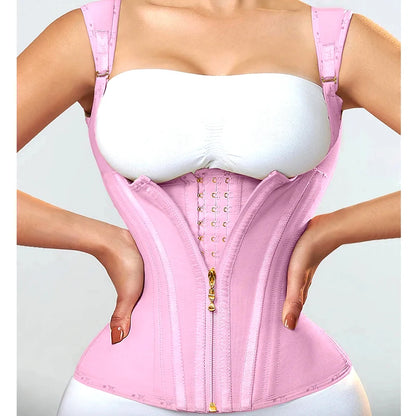 Fajas Colombianas Girdles Double Compression Vest Top Waist Trainer Corset with Zipper Hook Flat Belly Slimming Body Shaper Belt