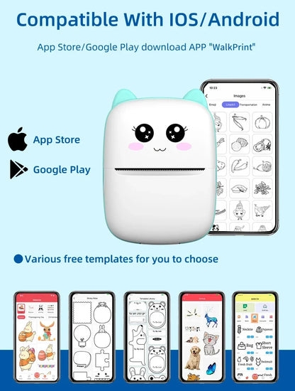 MINI Portable Printer Wireless Memo Label Machine 200dpi Bluetooth Inkless Pocket Imprimante Phone Notes Printing Paper