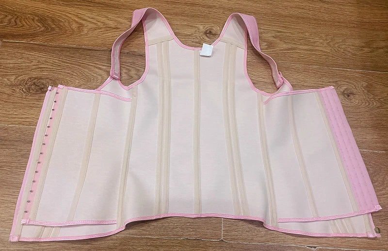 Fajas Colombianas Girdles Double Compression Vest Top Waist Trainer Corset with Zipper Hook Flat Belly Slimming Body Shaper Belt