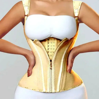 Fajas Colombianas Girdles Double Compression Vest Top Waist Trainer Corset with Zipper Hook Flat Belly Slimming Body Shaper Belt