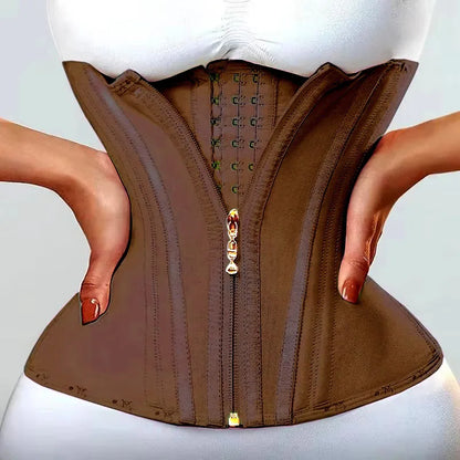 Fajas Colombianas Girdles Double Compression Vest Top Waist Trainer Corset with Zipper Hook Flat Belly Slimming Body Shaper Belt