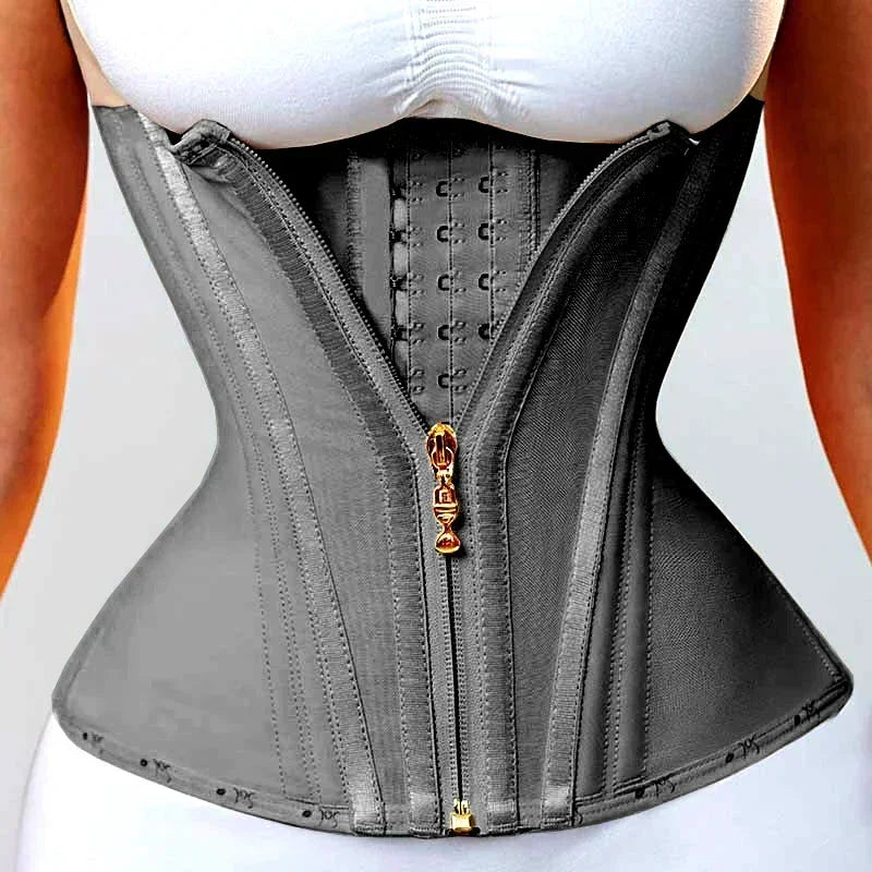Fajas Colombianas Girdles Double Compression Vest Top Waist Trainer Corset with Zipper Hook Flat Belly Slimming Body Shaper Belt