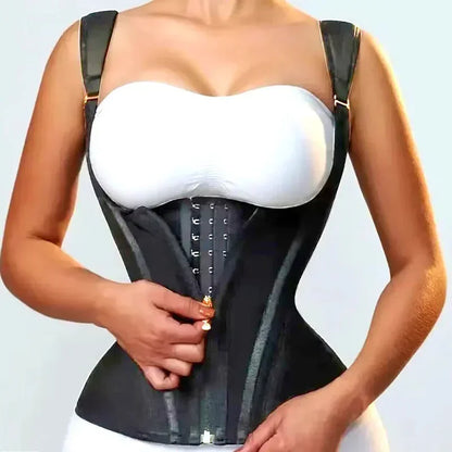 Fajas Colombianas Girdles Double Compression Vest Top Waist Trainer Corset with Zipper Hook Flat Belly Slimming Body Shaper Belt