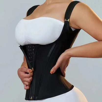 Fajas Colombianas Girdles Double Compression Vest Top Waist Trainer Corset with Zipper Hook Flat Belly Slimming Body Shaper Belt