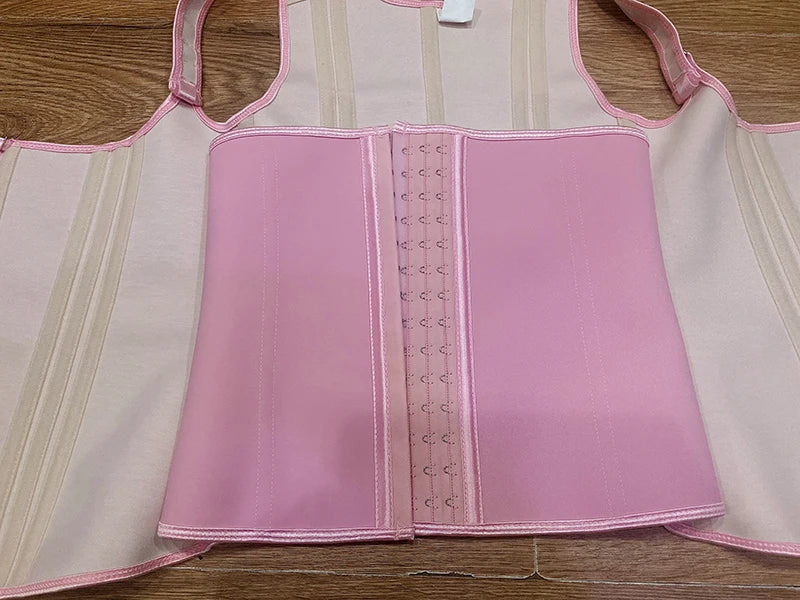 Fajas Colombianas Girdles Double Compression Vest Top Waist Trainer Corset with Zipper Hook Flat Belly Slimming Body Shaper Belt