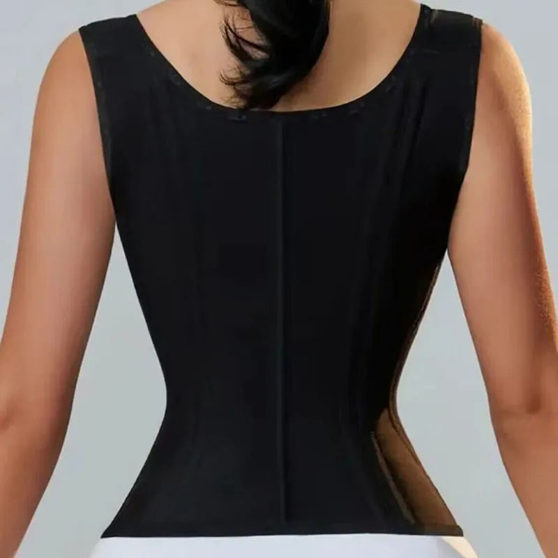 Fajas Colombianas Girdles Double Compression Vest Top Waist Trainer Corset with Zipper Hook Flat Belly Slimming Body Shaper Belt