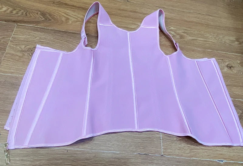 Fajas Colombianas Girdles Double Compression Vest Top Waist Trainer Corset with Zipper Hook Flat Belly Slimming Body Shaper Belt