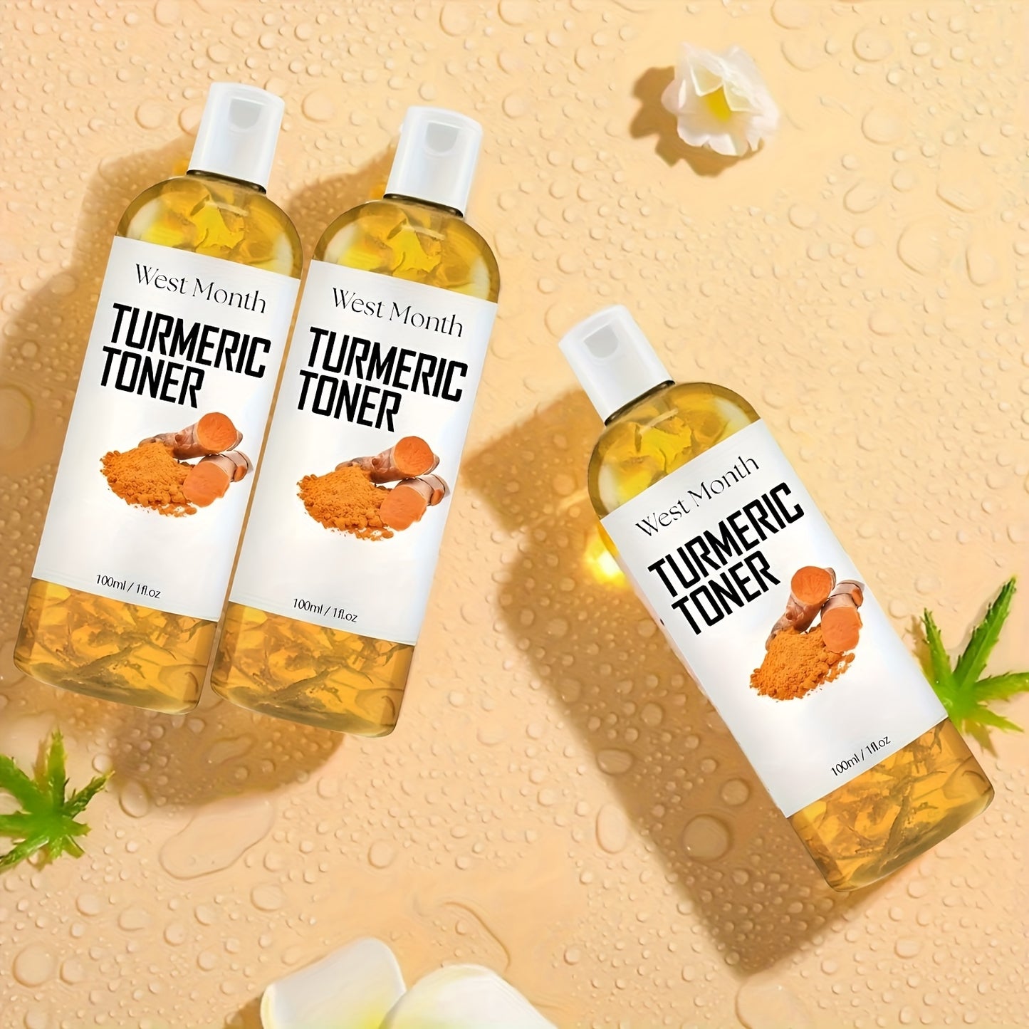 Turmeric Brightening Toner, Moisturizing Hydrating Toner, Collagen And Mint Leaf Extract, Facial Skincare 3.38oz * 4/2/1pc
