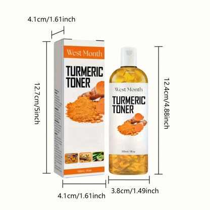 Turmeric Brightening Toner, Moisturizing Hydrating Toner, Collagen And Mint Leaf Extract, Facial Skincare 3.38oz * 4/2/1pc